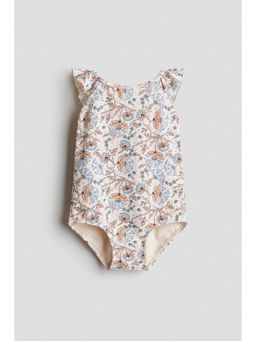 H&M - Girls Beige Textured Swimsuit