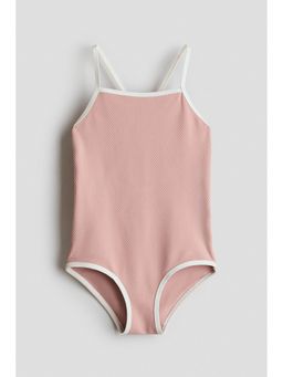 H&M - Girls Pink Textured Swimsuit