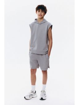 H&M - Boys Grey Sleeveless Sports Hoodie Set With Drymove
