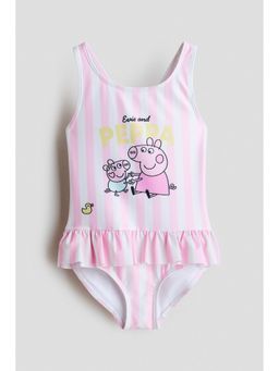 H&M - Girls Pink Printed Swimsuit