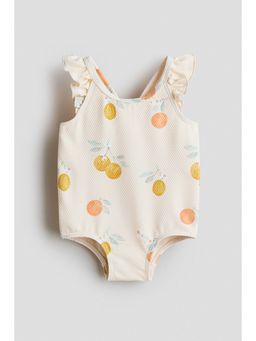 H&M - Girls Beige Patterned Swimsuit