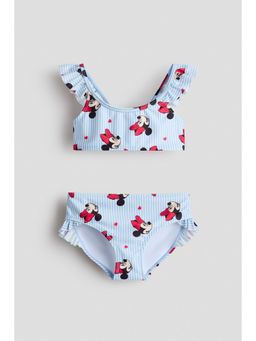 H&M - Girls Blue Flounced Printed Bikini