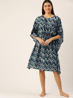 Clt.s - Women Blue Kaftan Nightdress