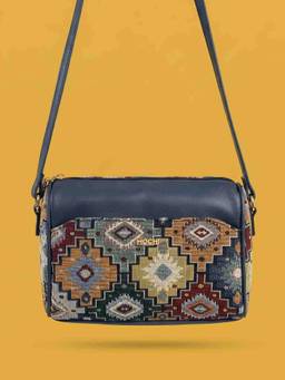 Mochi - Women Blue Casual Handbag with Detachable Strap