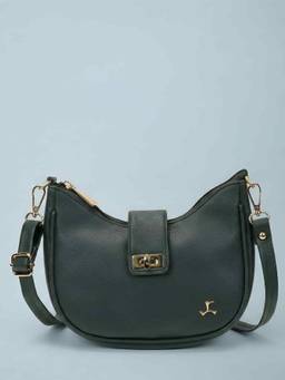 Mochi - Women Green Casual Handbag with Detachable Strap