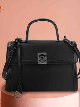 Metro - Women Black Casual Handbag with Detachable Strap