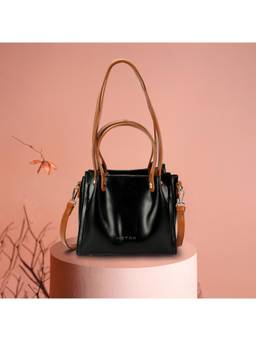 Metro - Women Black Casual Handbag with Detachable Strap