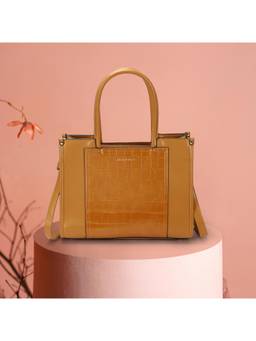 Metro - Women Khaki Casual Handbag with Detachable Strap