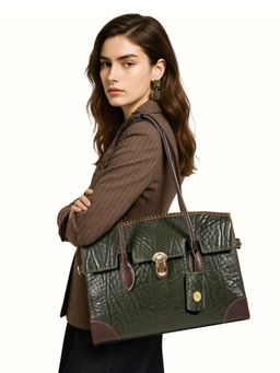 Hidesign - KOWLOON 03 Genuine Leather Women Olive Tote Bag (L)