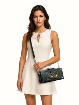 Hidesign - LOUVRE 02 Genuine Leather Women Olive Sling Bag & Pouch (M)