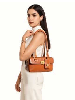 Hidesign - RODOS 02 Genuine Leather Women Orange Tote Bag (S)