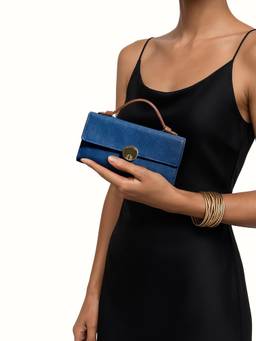 Hidesign - ALPS W1 Genuine Leather Women Blue Tri Fold Wallet (M)