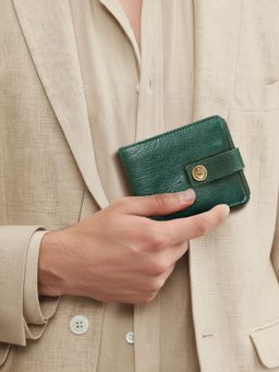 Hidesign - OKAVANGO W2 Genuine Leather Men Green Bi-Fold Wallet (S)