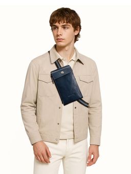 Hidesign - PATAGONIA W2 Genuine Leather Men Blue Sling Bag (M)