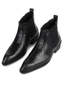 HAYES LONDON - Men Genuine Leather Black Chelsea Boots