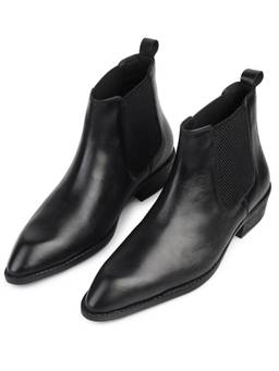 HAYES LONDON - Men Genuine Leather Black Chelsea Boots