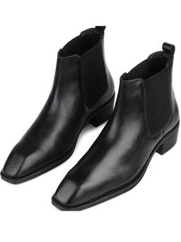 HAYES LONDON - Men Genuine Leather Black Chelsea Boots