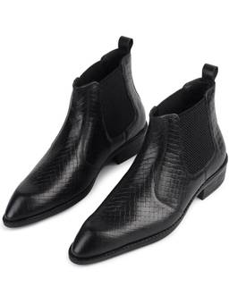 HAYES LONDON - Men Genuine Leather Black Chelsea Boots