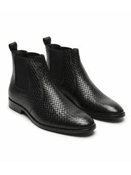 HAYES LONDON - Men Genuine Leather Black Chelsea Boots