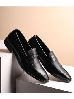 HAYES LONDON - Black Men's Genuine Leather Loafers