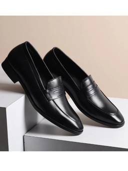 HAYES LONDON - Black Men's Genuine Leather Loafers
