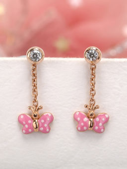 Praavy - 925 Sterling Silver The Lost Butterfly Detachable Rose Gold Kids Earrings