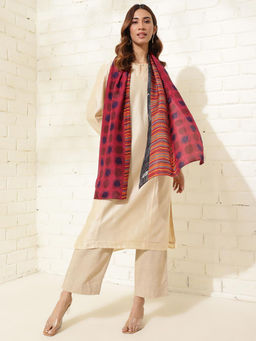 Fabindia - Red Silk Printed Stole