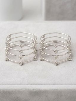 Gahan - Women Pack of 8 Traditional Stylish Ghungroo Silver Plated Kashmiri Bangles