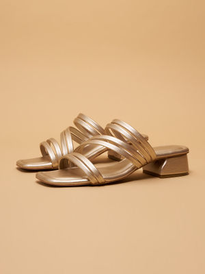 Buy Eridani Mariaa Strappy Gold Sandal Heels (EURO 35) Online
