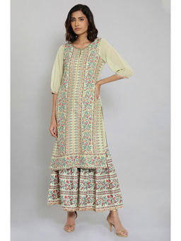 WISHFUL by W - Green Floral Kurta