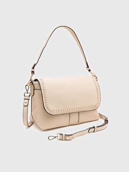 CARPISA ITALIA - Women Yukon Cream Shoulder Bag with Detachable Strap (M)