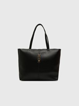 CARPISA ITALIA - Women Giulia Black Tote Bag with Detachable Strap (L)