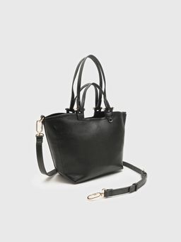 CARPISA ITALIA - Women Mimosa Black Tote Bag with Detachable Strap (M)