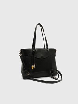 CARPISA ITALIA - Women Giada Black Tote Bag with Detachable Strap (L)