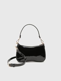 CARPISA ITALIA - NARCISO PATENT Women Black Mini Bag With Detachable Strap (S)