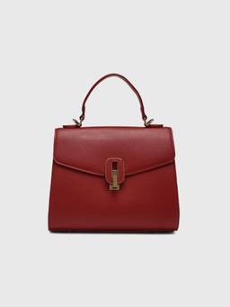 CARPISA ITALIA - Women's Maroon Minerva Satchel Bag with Detachable Strap