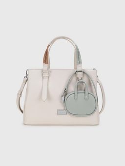 CARPISA ITALIA - CARPISA Lucille Women Satchel Bag With Detachable Strap & Pouch - Off White (M)