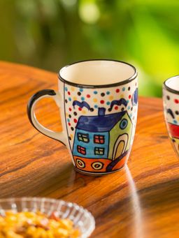 ExclusiveLane - The Hut Jumbo Cuppas Hand-Painted Mug In Ceramic (270 ML, Microwave Safe)