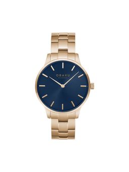 Obaku - Lyng Lapis Quartz Navy Blue Round Dial Mens Watch - V247Gxvlsv