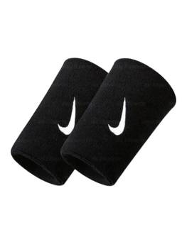 Nike - Unisex Black Swoosh Doublewide Wristbands (Pack Of 2)