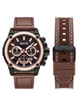 Reaction Kenneth Cole - Men Brown Dial Watch with Straps (KRWGO0070004) (M)