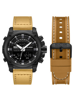 Reaction Kenneth Cole - Men Black Dial Watch with Straps (KRWGP0069904) (M)