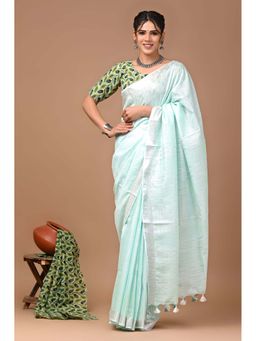 MAAHISHMATI SAREES - Bhagalpur Cotton Slub Saree with Unstitched Blouse