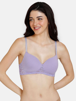 Zivame - Beautiful Basics Padded Non Wired 3-4th Coverage T-shirt Bra Violet Tulip
