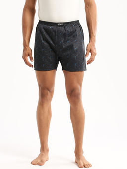 SHOWOFF - Men Cotton Slim Fit Printed Charcoal Boxer