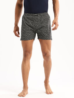SHOWOFF - Men Cotton Slim Fit Printed Black Boxer