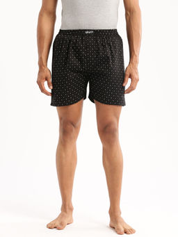 SHOWOFF - Men Cotton Slim Fit Printed Black Boxer
