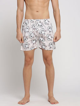 SHOWOFF - Men Cotton Slim Fit Printed Peach Boxer