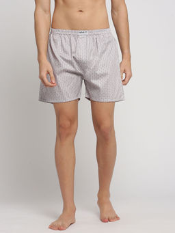 SHOWOFF - Men Cotton Slim Fit Printed Off White Boxer