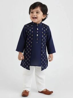 Hopscotch - Zari Mandarin Collared Kurta and Pajama